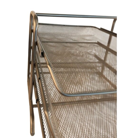 Ikea Pull Out 3 Tier Desk Organizer File Tray For Documents Mesh Metal Silver - Picture 5 of 6